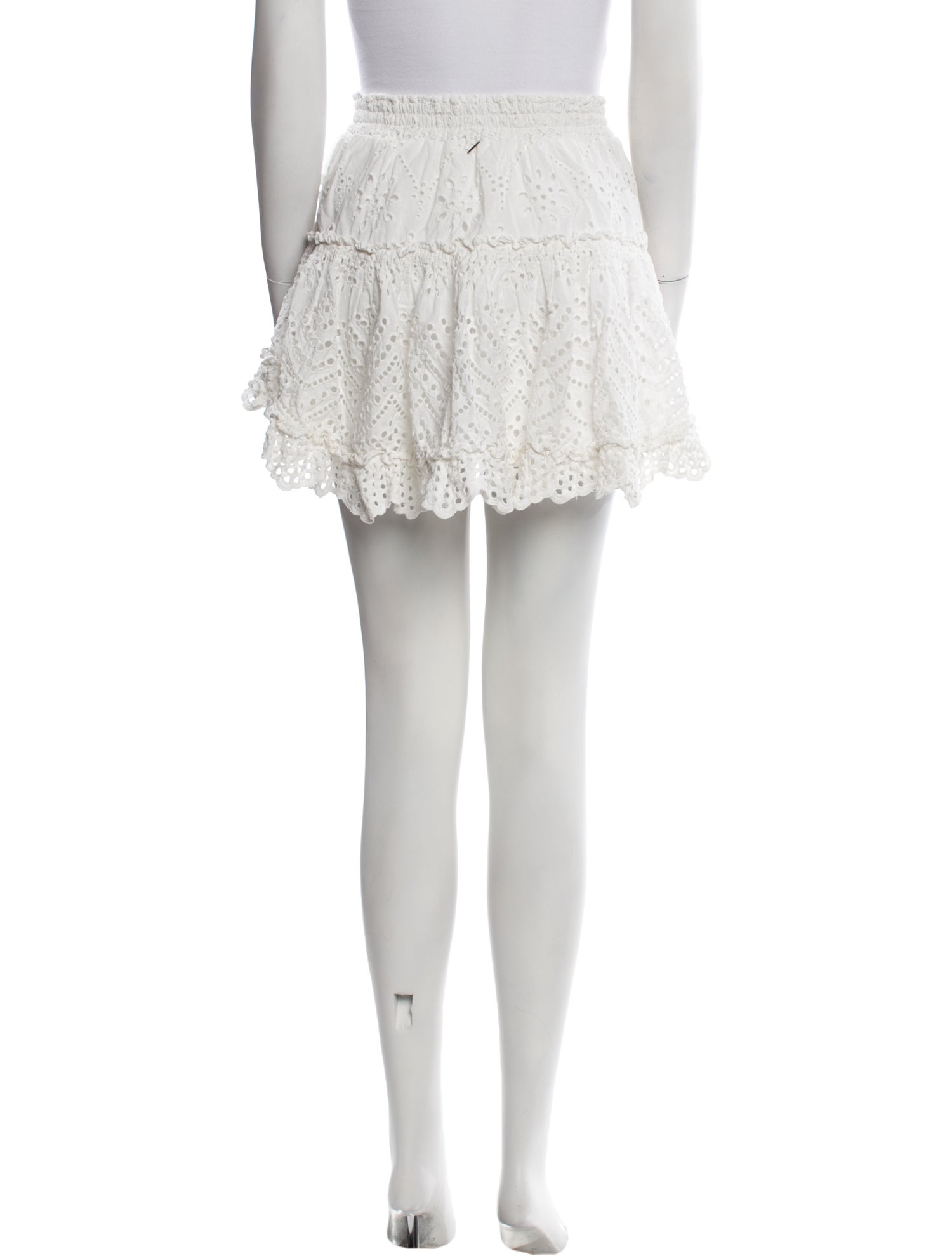 MISA Los Angeles Lace Pattern Mini Skirt